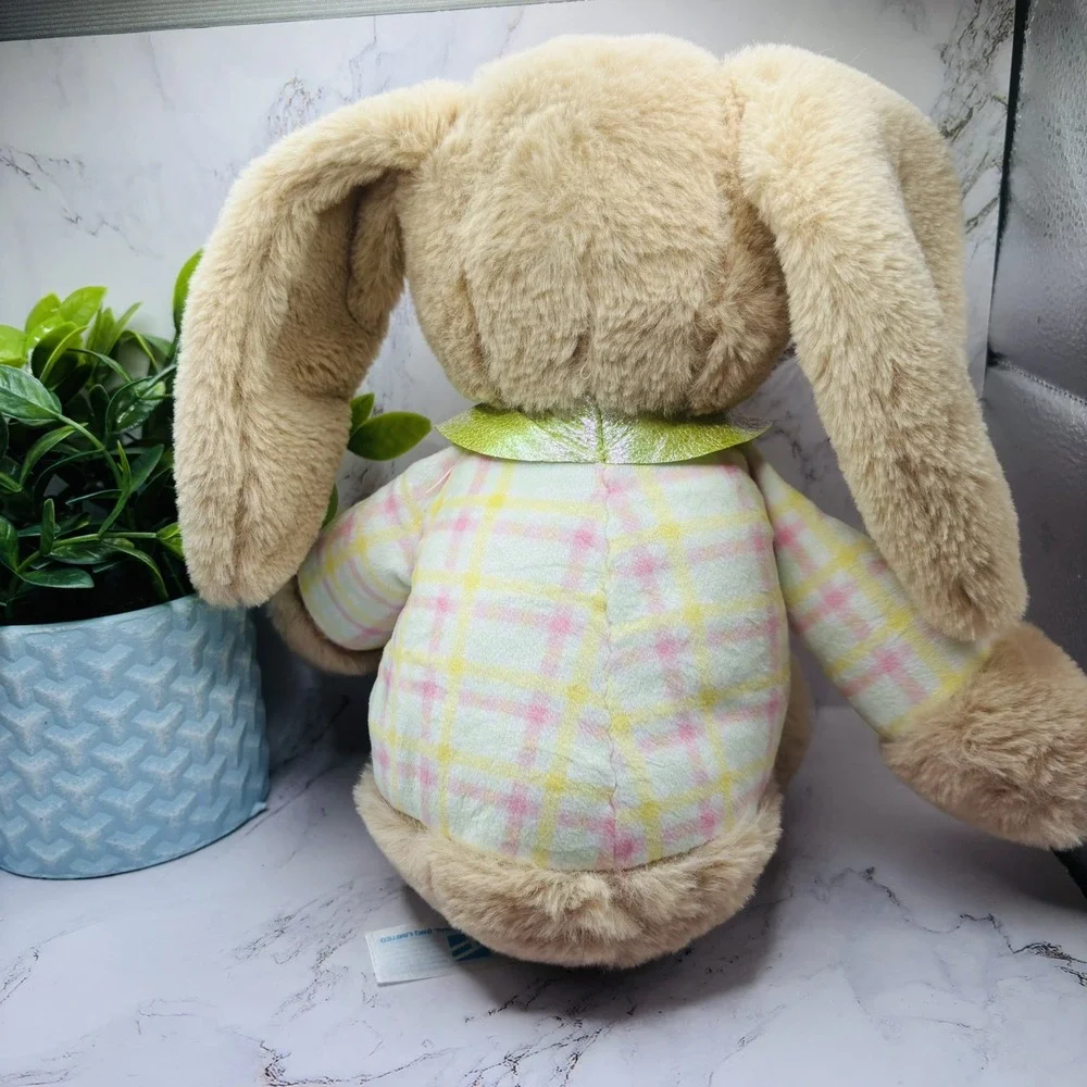 Fengtuo‎ International (HK) Easter Bunny Rabbit Tan Plush Pink Embroidered Nose